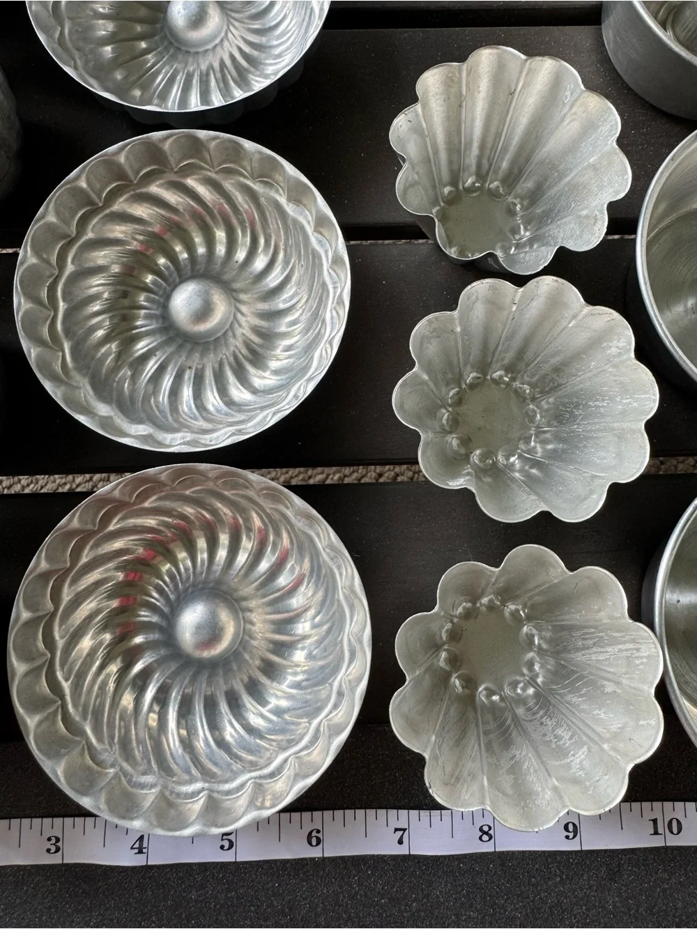 Vintage Aluminum Mini Baking Molds Lot of 36 Bundt Jello Tart Cake Assorted